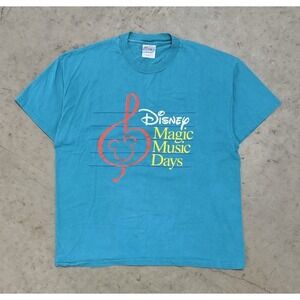 Vintage 90s Disney Magic Music Days T Shirt Aqua Sz XL Disneyland Single Stitch